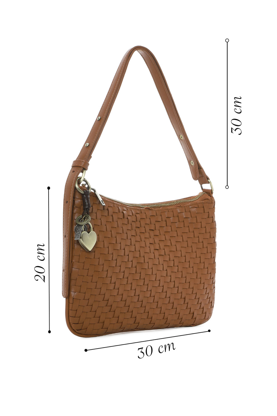 Women's Brown Knitted Patterned Shoulder Bag