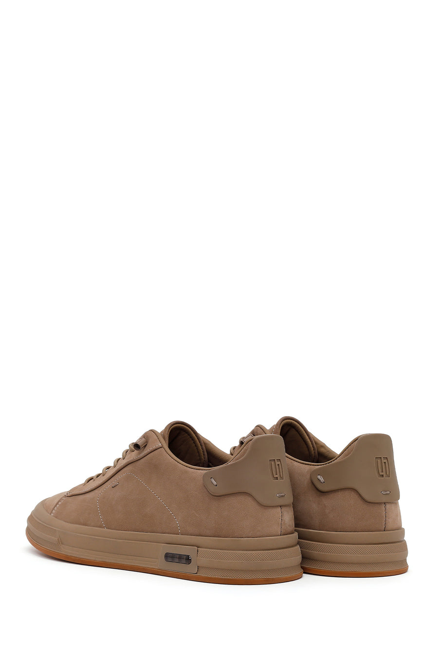 Erkek Vizon Bağcıklı Nubuk Deri Sneaker