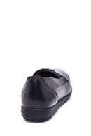 Women's Black Leather Comfort Loafer | Derimod