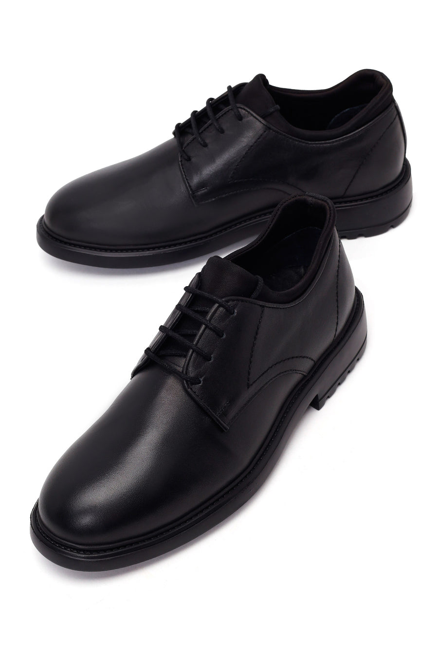 Male Black Lace-Up Leather Casual Shoes