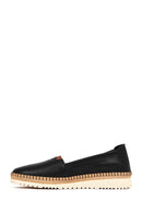 Women's Black Thick Soled Leather Comfort Shoes | Derimod