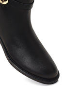 Women's Black Zippered Leather Boots | Derimod