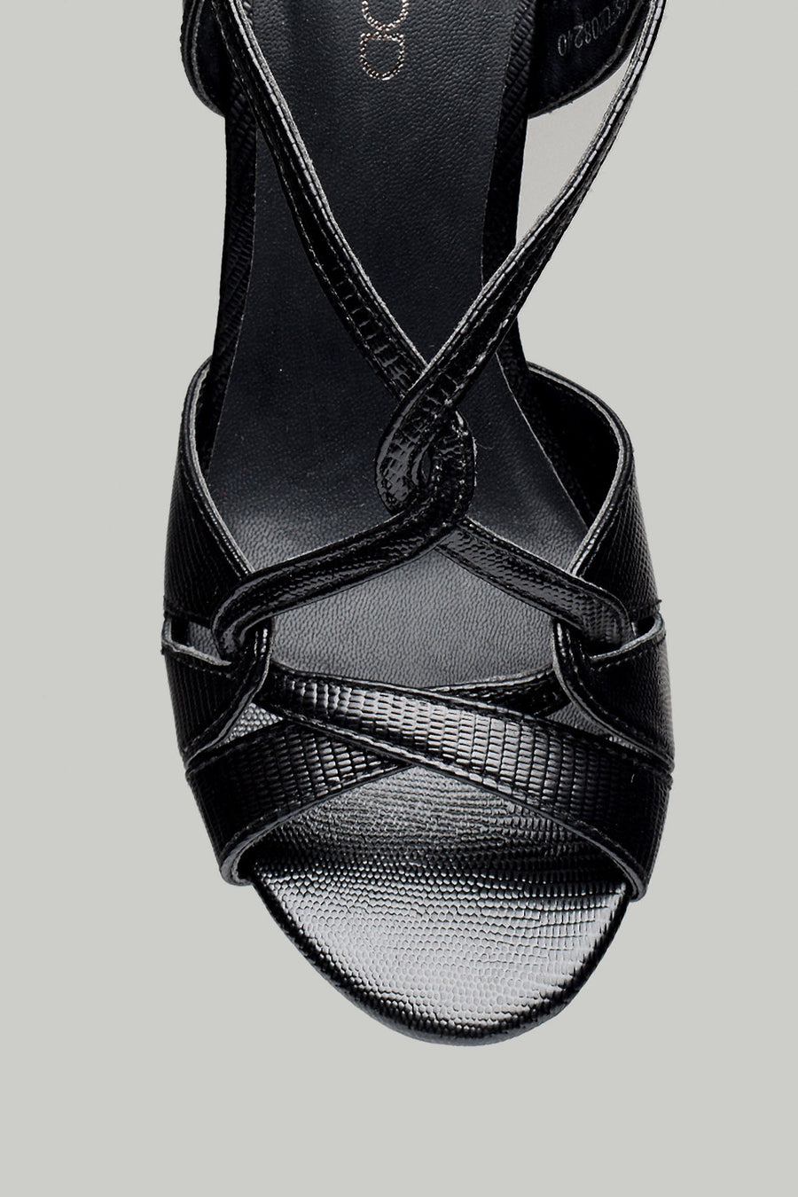 Women's Black Faux Leather Sandals