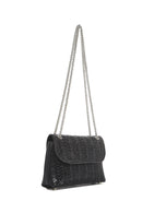 Woman Black Long Strap Stoned Mini Clutch Evening Bag | Derimod