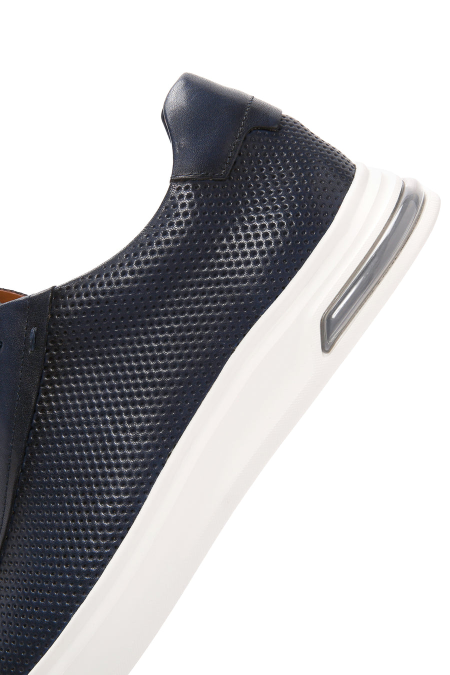 Erkek Lacivert Bağcıklı Deri Sneaker