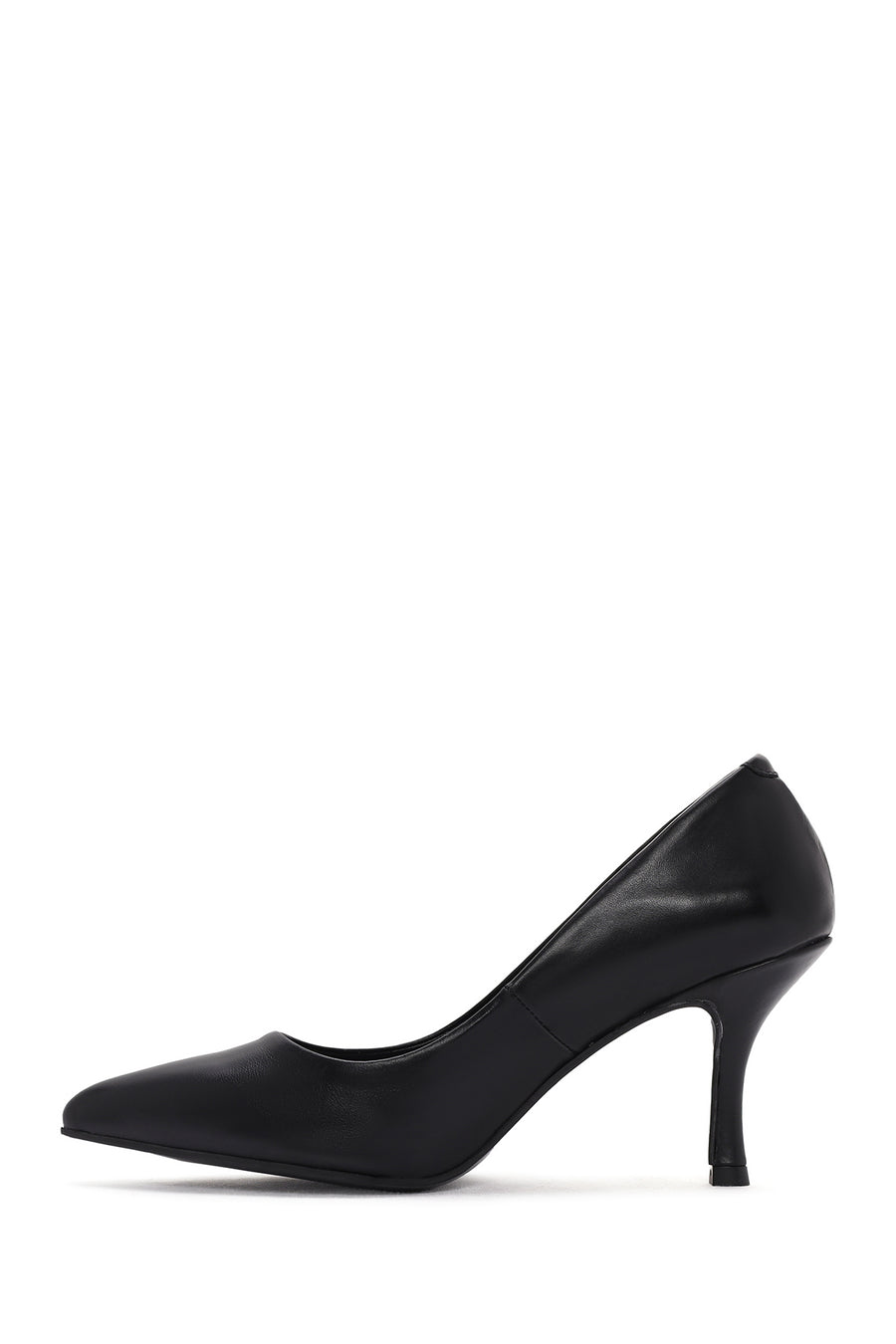 Women's Black Thin Heeled Leather Stiletto