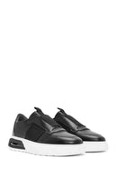 Erkek Siyah Bağcıklı Deri Sneaker | Derimod