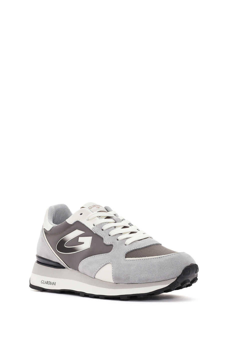 Alberto Guardiani Men's Wen Thick Sole Gray Lace-Up Leather Sneaker