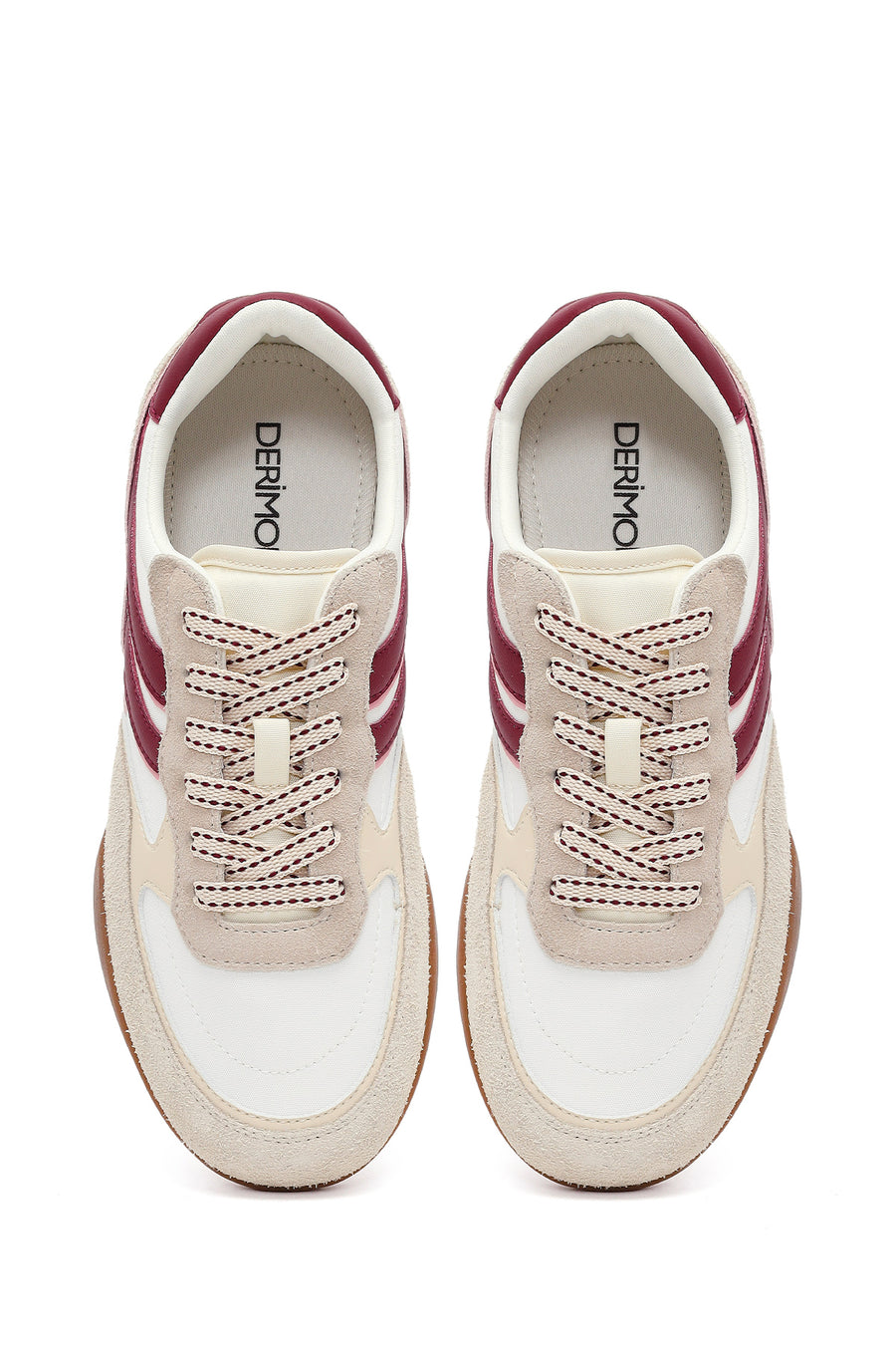 Women's Beige Lace-up Leather Sneaker