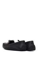 Women's Black Tasselled Leather Loafer | Derimod
