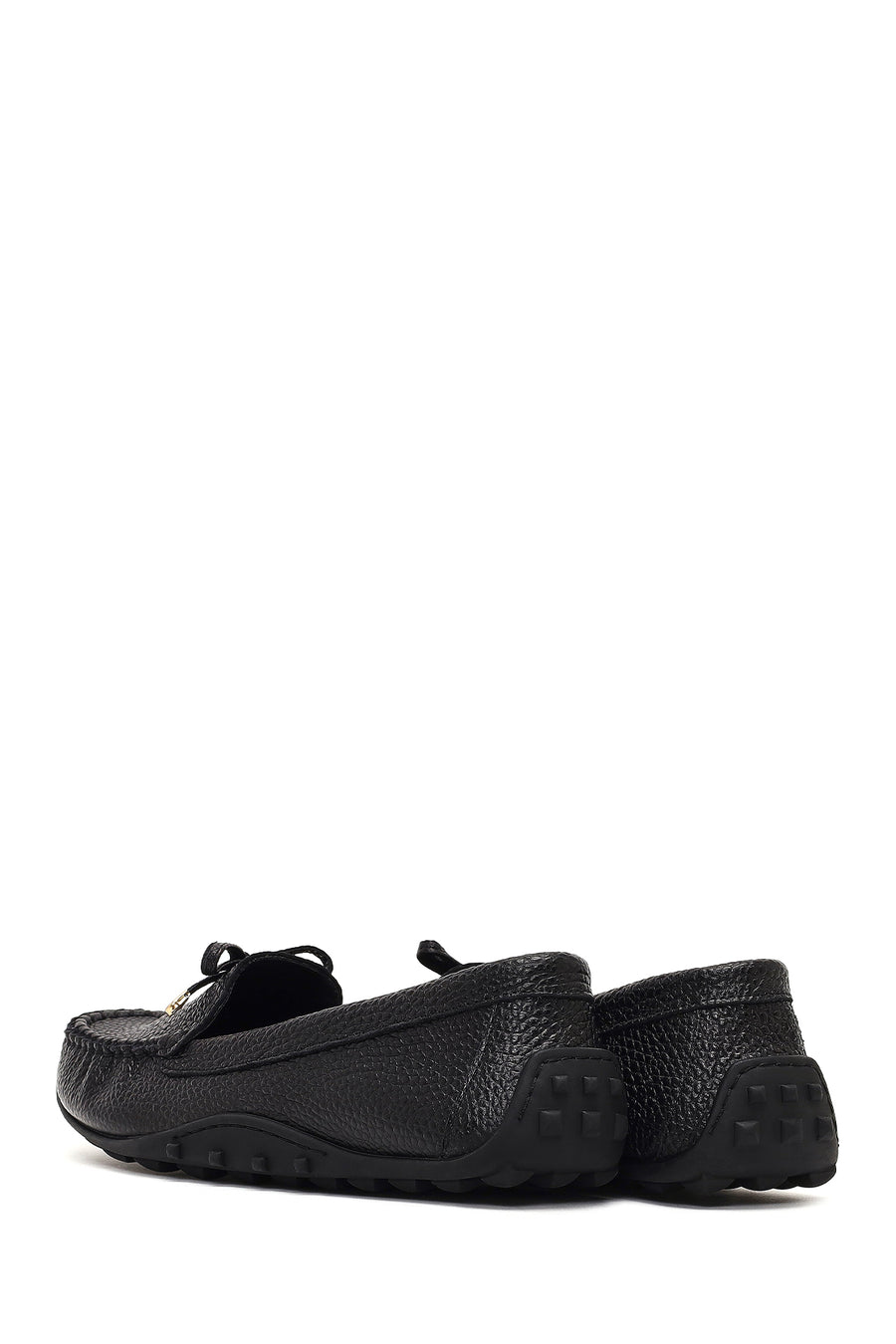 Women's Black Tasselled Leather Loafer