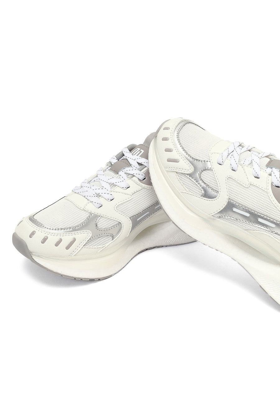 Derimod Studio Women's Silver Lace-Up Thick-Soled Sneaker