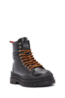 Harley Davidson Women's Black Jimmy Zipper Leather Combat Boots | Derimod