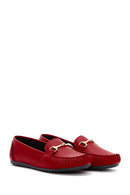 Women's Red Buckle Detailed Loafer | Derimod