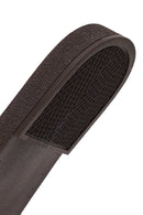 Women's Brown Suede Leather Slippers | Derimod