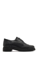 Woman Black Lace-up Leather Masculine Shoes | Derimod