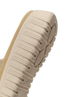 Woman Beige Thick-Soled Patterned Comfort Slippers | Derimod