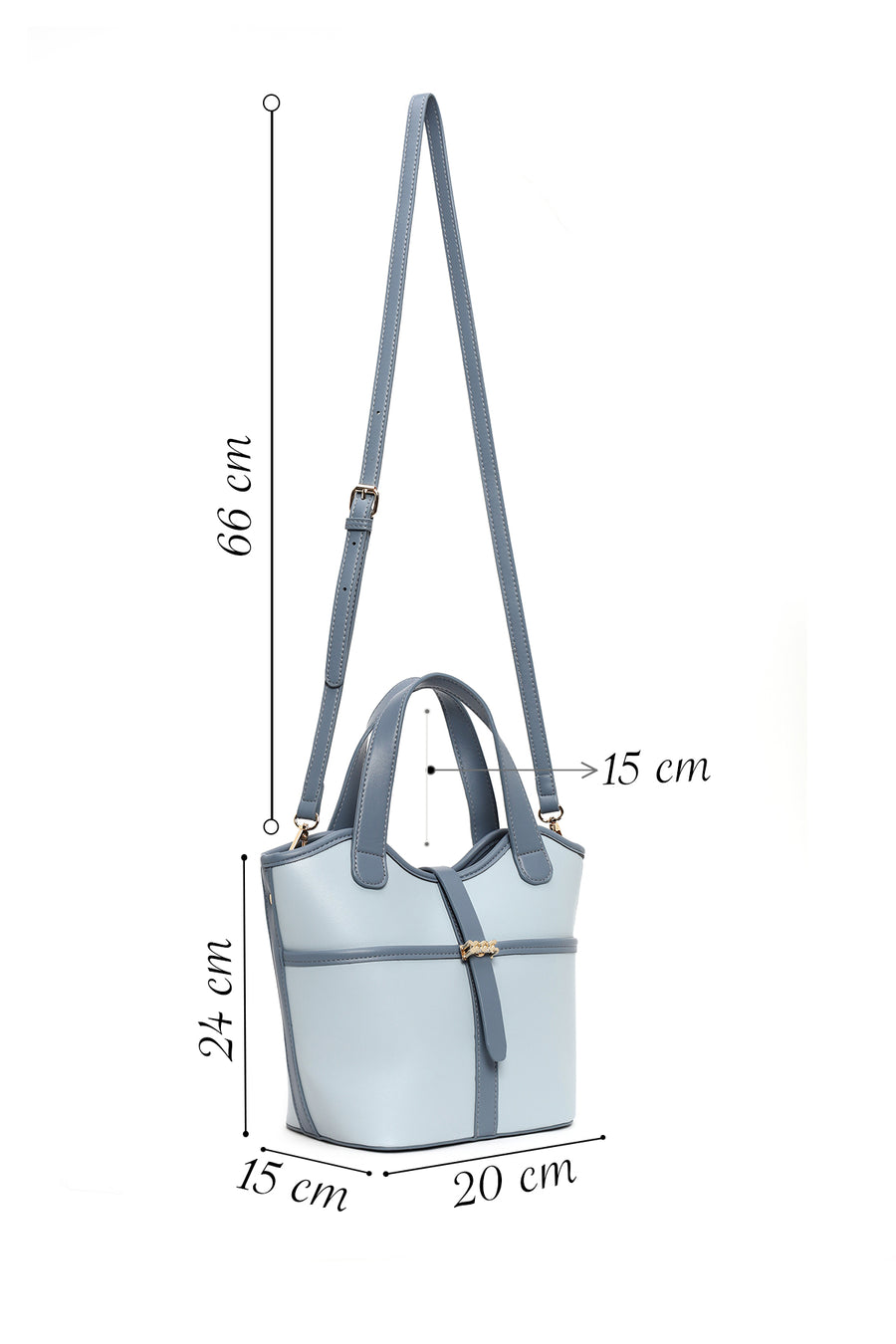 Woman Blue Long-Strap Classic Shoulder Bag