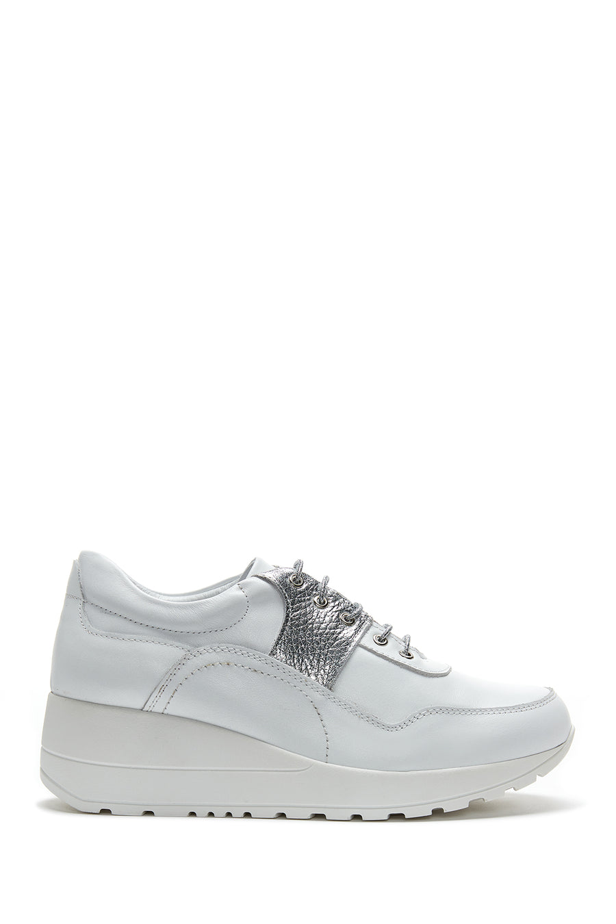 Women's Leather High Sole Sneaker 22SFD420818 | Derimod