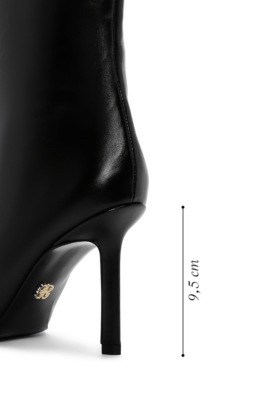Women's Black Thin Heeled Leather Boots