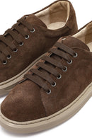 Kadın Kahverengi Bağcıklı Süet Deri Sneaker | Derimod