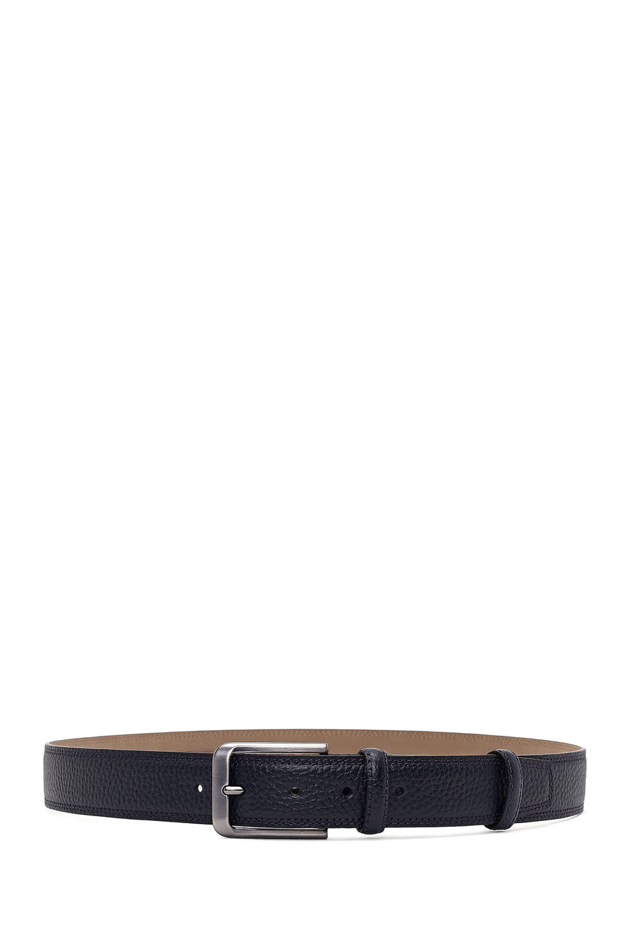 Male Navy Leather Belt