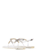 Women's Transparent Jelly Sandals with Stones | Derimod