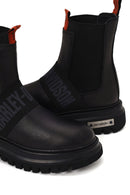 Harley Davidson Woman Gray Nefud Thick-Sole Leather Chelsea Boots | Derimod