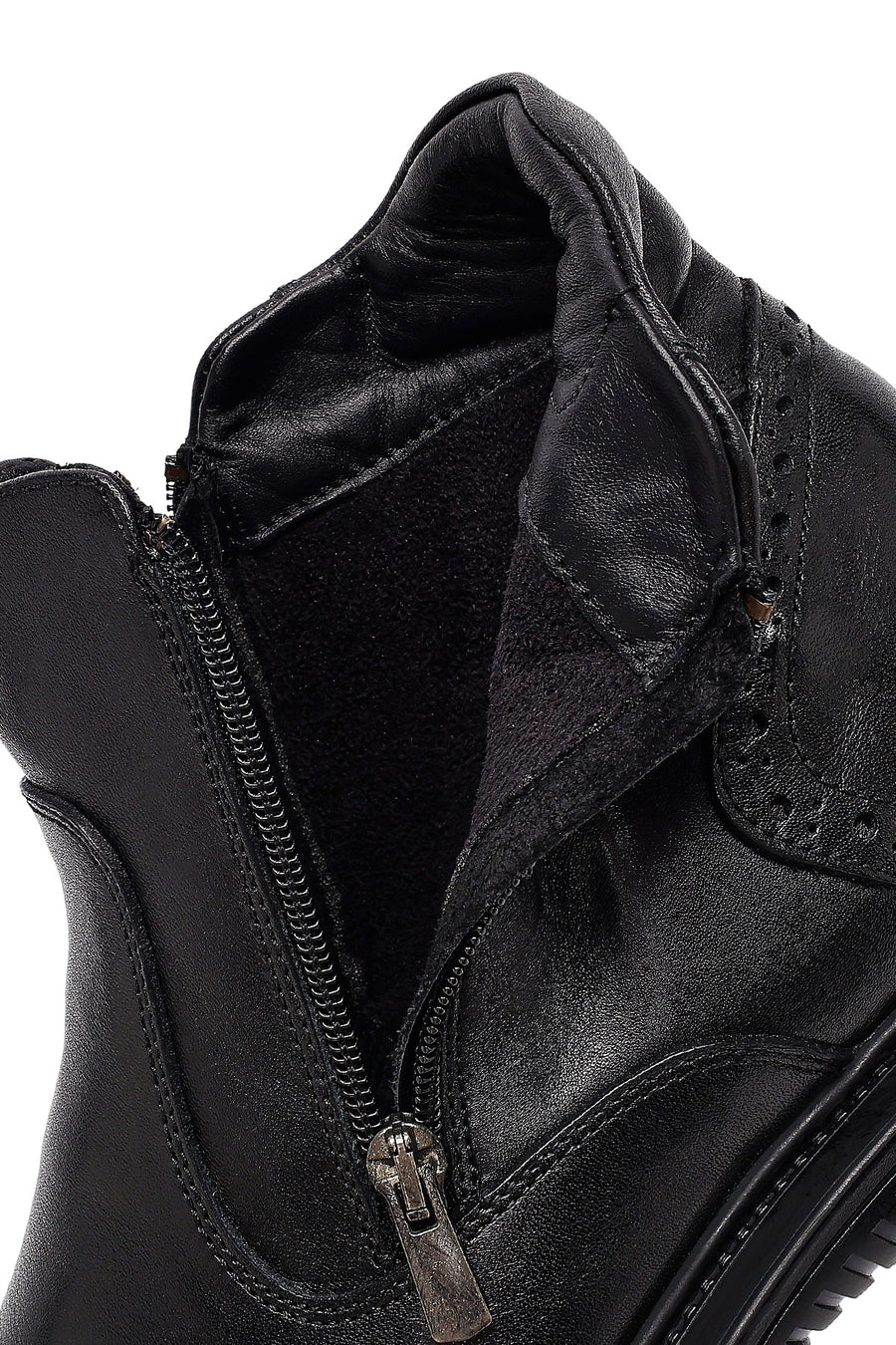 Male Black Double Zip Closure Leather Boots