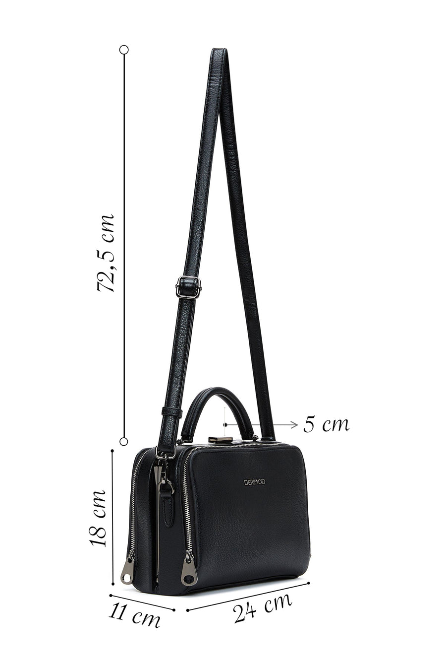 Women's Black Long Strap Crossbody Bag