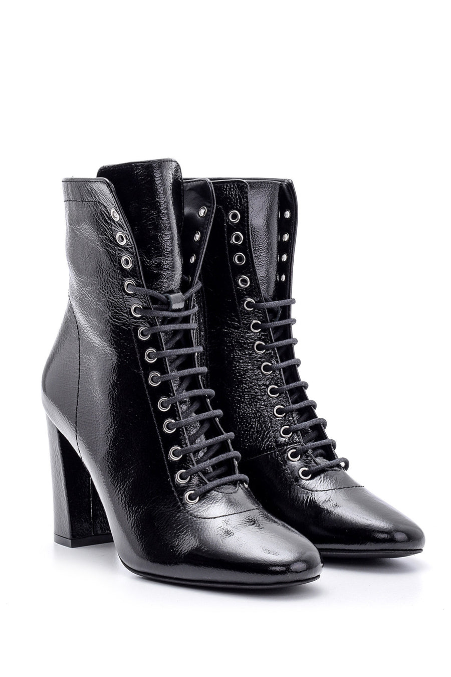 Women's Patent Leather Heeled Boots