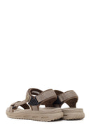 Derimod Zero Male Beige Strapped Fabric Sandals | Derimod