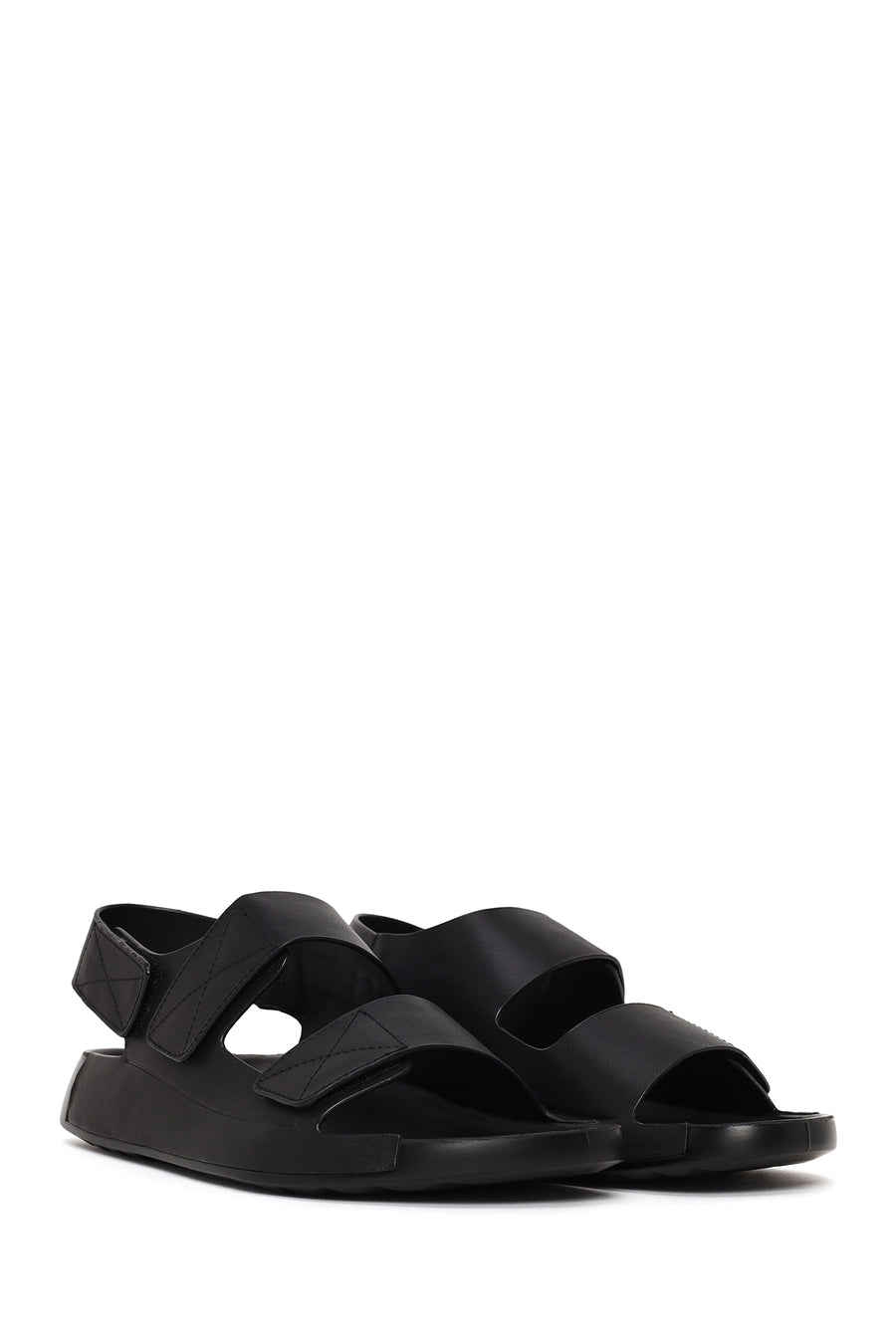 Male Black Strap Leather Sandals