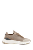 Derimod Zero Men's Beige Lace-Up Thick Soled Fabric Sneaker | Derimod