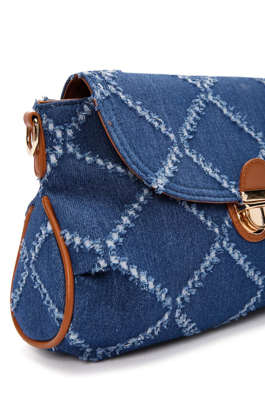 Women's Blue Long Strap Jean Fabric Shoulder Bag