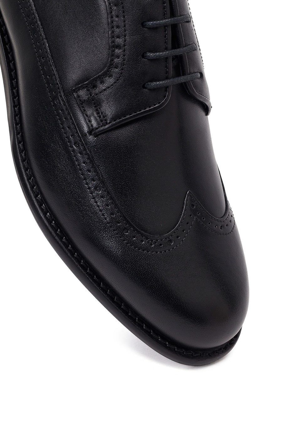 Men's Black Laced Leather Classic Shoes