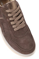 Woman Mink Lace-Up Suede Leather Sneaker | Derimod