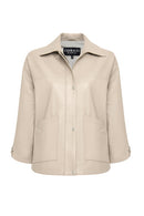Karen Women's Beige Oversize Leather Jacket | Derimod