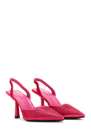 Women's Pink Stone Heeled Shoes | Derimod