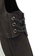 Men's Grey Lace-up Chunky Sole Nubuck Leather Casual Shoes | Derimod
