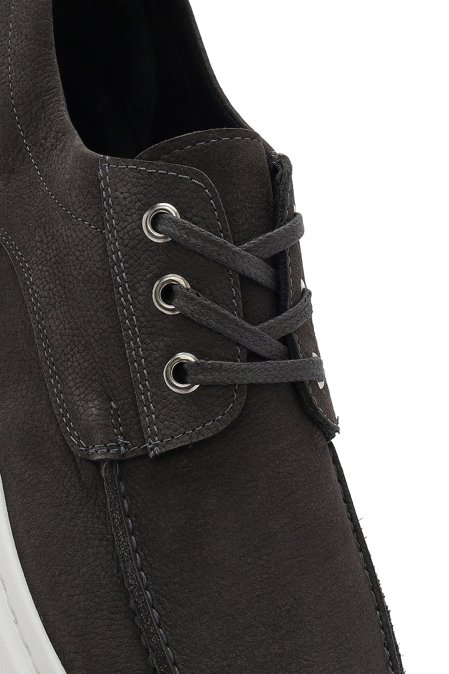 Men's Grey Lace-up Chunky Sole Nubuck Leather Casual Shoes