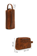 Male Tan Leather Mini Handbag | Derimod