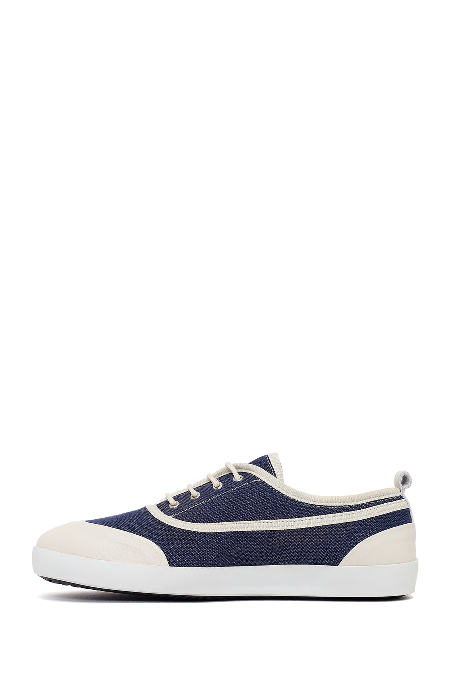 Kadın Mavi Bağcıklı Jean Deri Sneaker