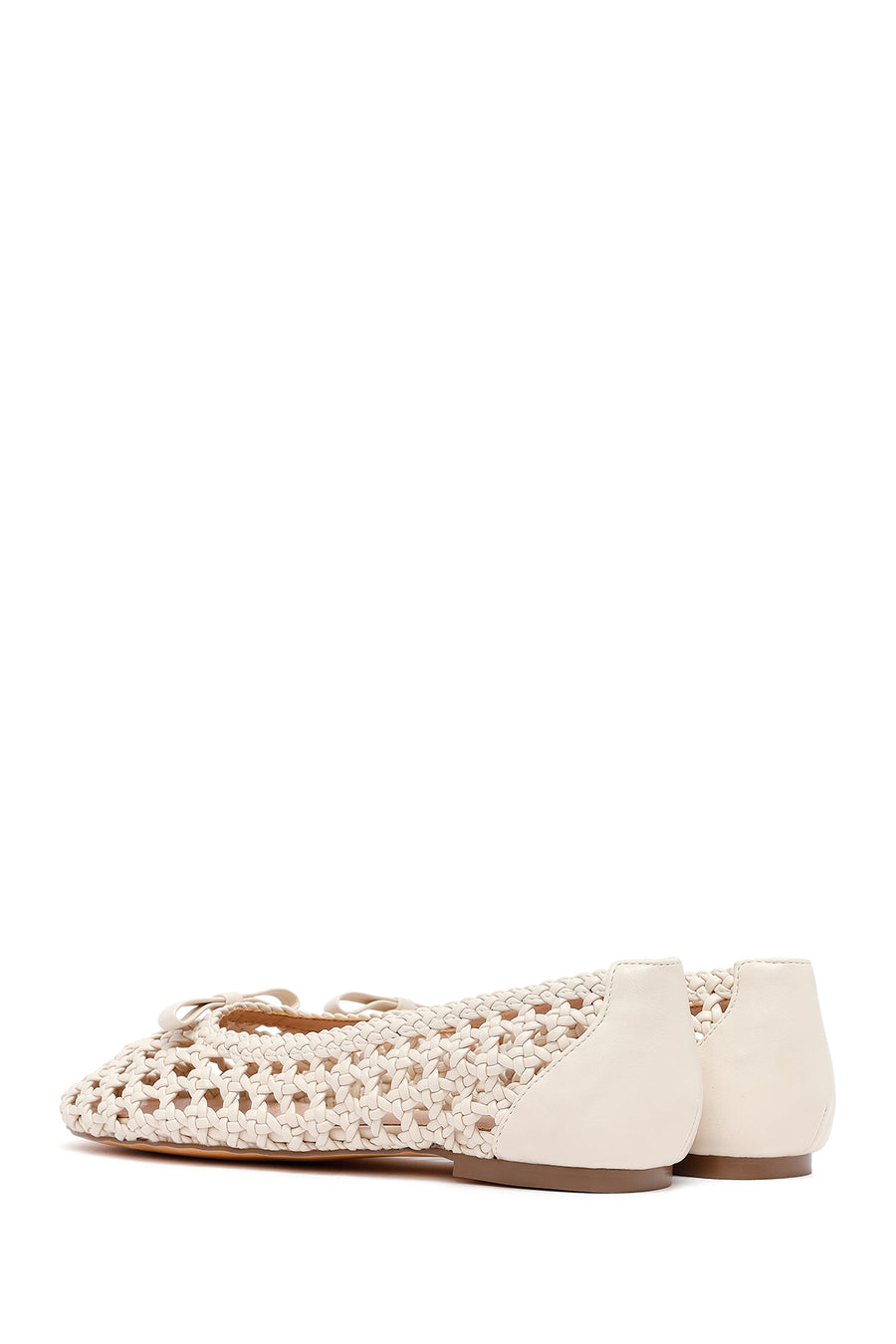 Women's Beige Knitted Ballerinas