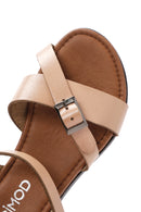 Women's Powder Ankle Strap Leather Bodrum Sandals | Derimod