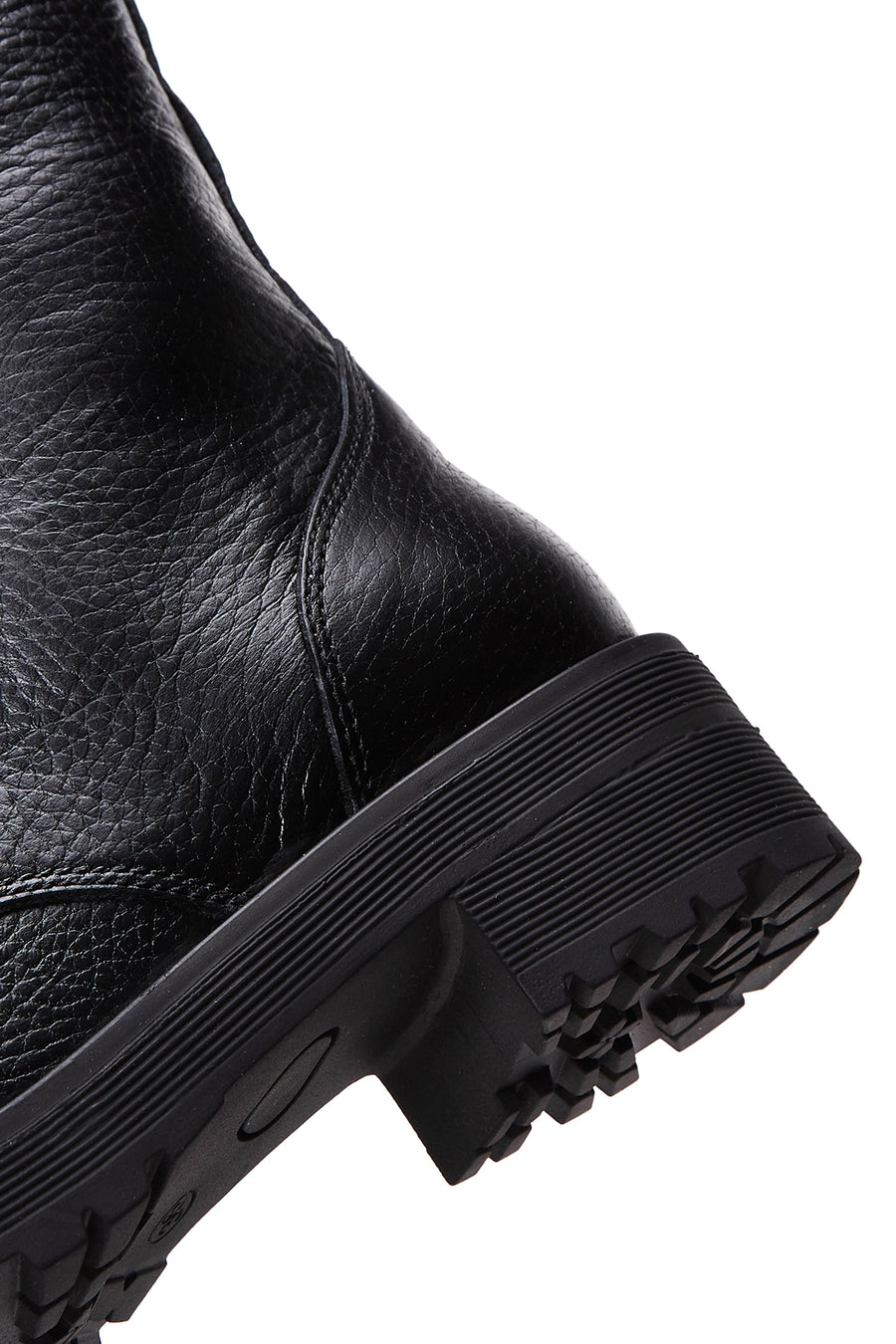 Women's Black Leather Zippered Boots