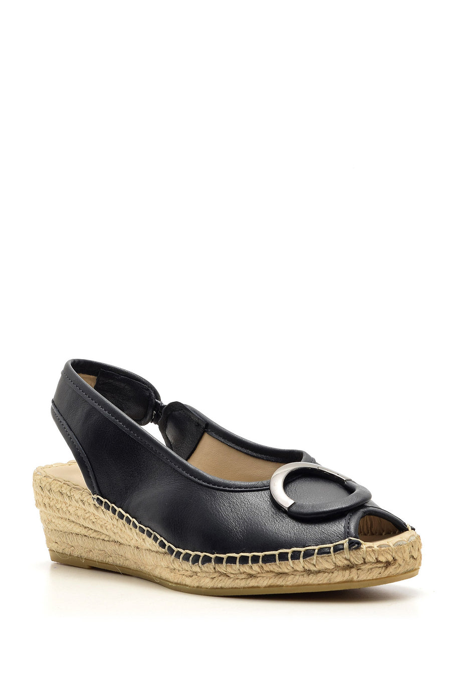 Women's Wedge Heeled Open Toe Espadrille Shoes