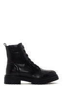 Geox Women's Black Zippered Leather Boots | Derimod