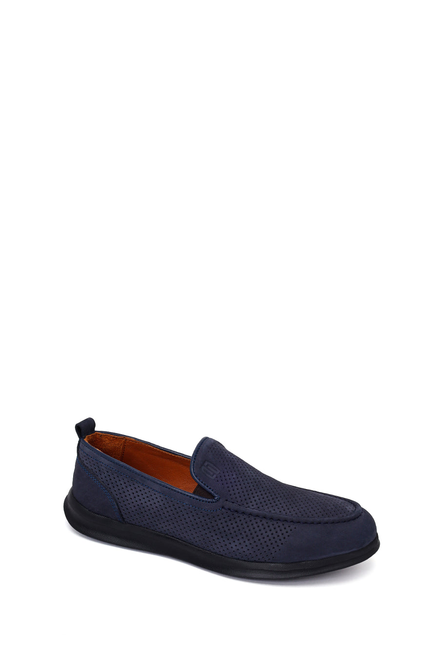 Male Navy Nubuck Leather Loafer