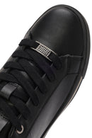 Kadın Siyah Bağcıklı Taşlı Sneaker | Derimod